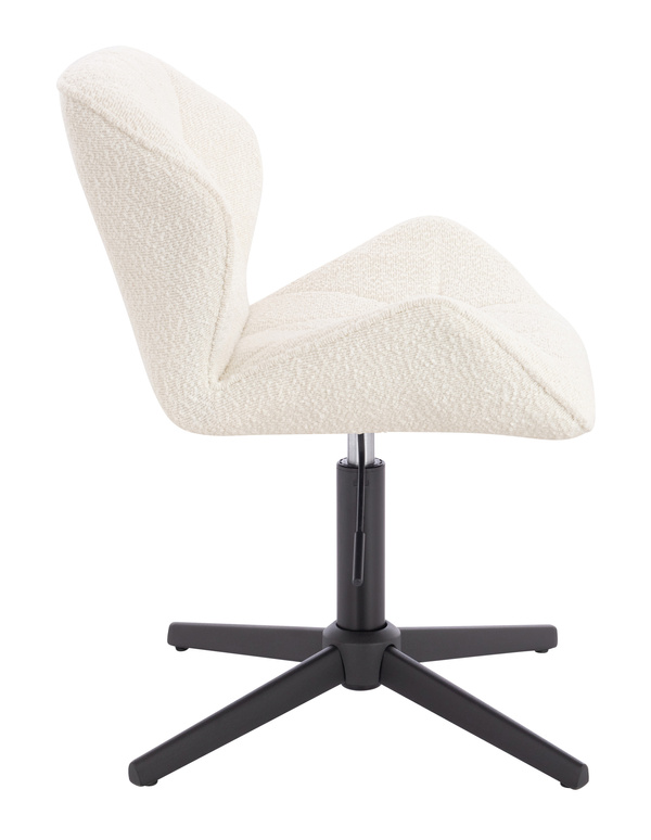 FOTEL HR111CROSS KREMOWY BARANEK CZARNA PODSTAWA