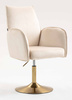 FOTEL HR280N KREMOWY WELUR ZŁOTA PODSTAWA