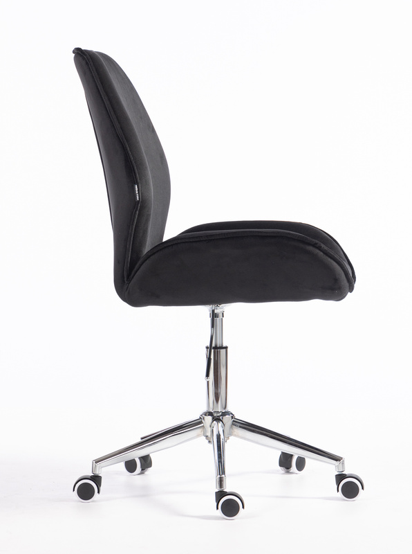 FOTEL HR350K CZARNY WELUR CHROMOWANA PODSTAWA
