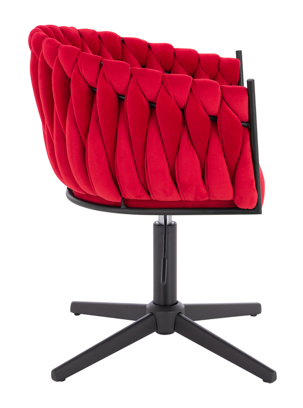 FOTEL HR750CROSS CZERWONY WELUR CZARNA PODSTAWA