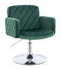 FOTEL HR802N BUTELKOWA ZIELEŃ WELUR CHROMOWANA PODSTAWA