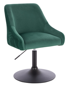 FOTEL HR920N BUTELKOWA ZIELEŃ WELUR CZARNA PODSTAWA