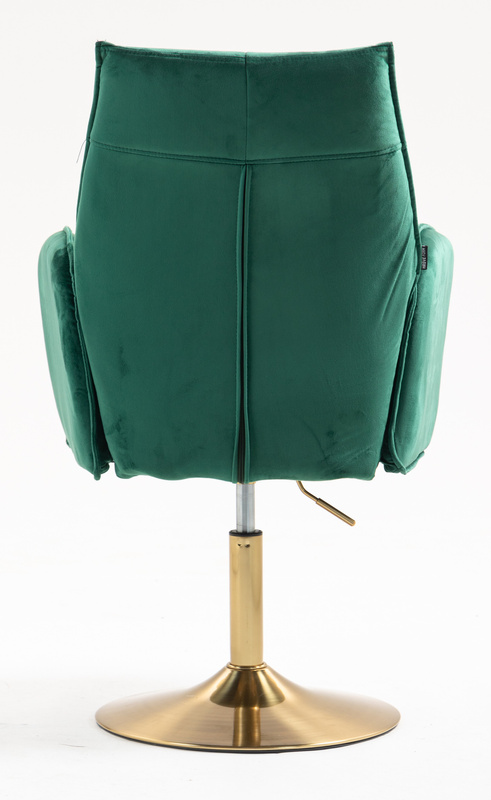 FOTEL HR280N BUTELKOWA ZIELEŃ WELUR ZŁOTA PODSTAWA
