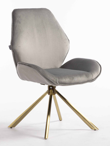 FOTEL HR350 PAJĄK STALOWY WELUR ZŁOTA PODSTAWA