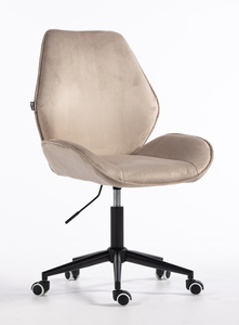 FOTEL HR350K LATTE WELUR CZARNA PODSTAWA