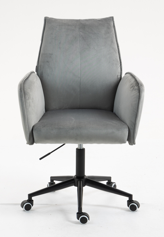 FOTEL HR280K STALOWY WELUR CZARNA PODSTAWA