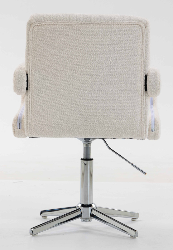 FOTEL HR8404CROSS KREMOWY BARANEK CHROMOWANA PODSTAWA