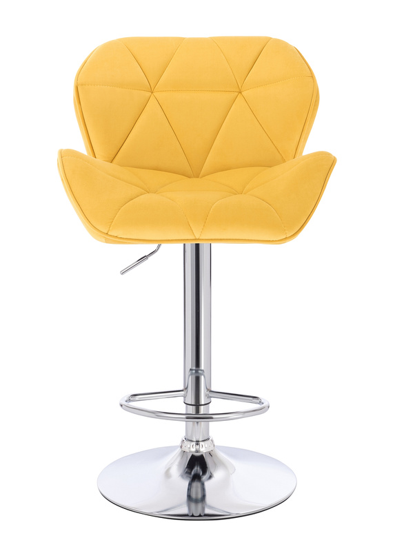 FOTEL HR111W ŻÓŁTY WELUR CHROMOWANA PODSTAWA
