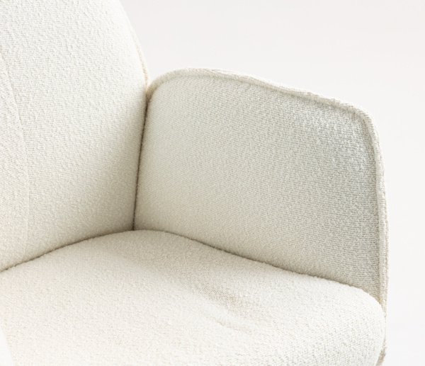 FOTEL HR280W KREMOWY BARANEK CZARNA PODSTAWA