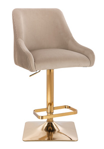 FOTEL HR920KW LATTE WELUR ZŁOTA PODSTAWA