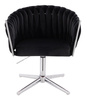 FOTEL HR750CROSS CZARNY WELUR CHROMOWANA PODSTAWA