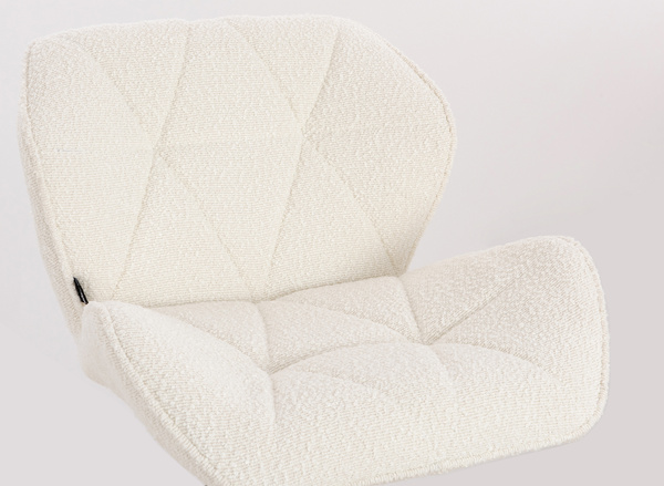 FOTEL HR111CROSS KREMOWY BARANEK ZŁOTA PODSTAWA