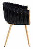 HR750 KRZESŁO ZŁOTE NOGI CZARNY WELUR