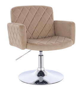 FOTEL HR802N LATTE WELUR CHROMOWANA PODSTAWA