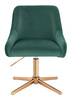 FOTEL HR920CROSS BUTELKOWA ZIELEŃ WELUR ZŁOTA PODSTAWA