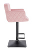FOTEL HR802KW PUDROWY RÓŻ WELUR CZARNA PODSTAWA