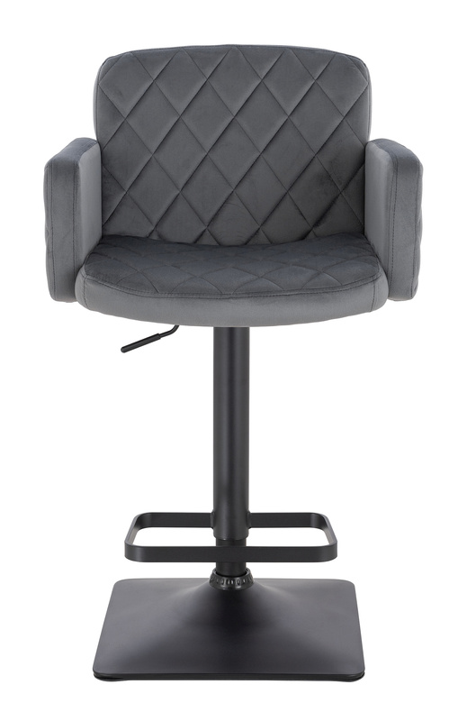 FOTEL HR802KW GRAFITOWY WELUR CZARNA PODSTAWA