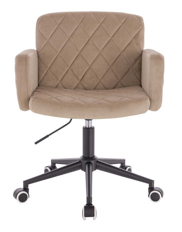 FOTEL HR802K LATTE WELUR CZARNA PODSTAWA