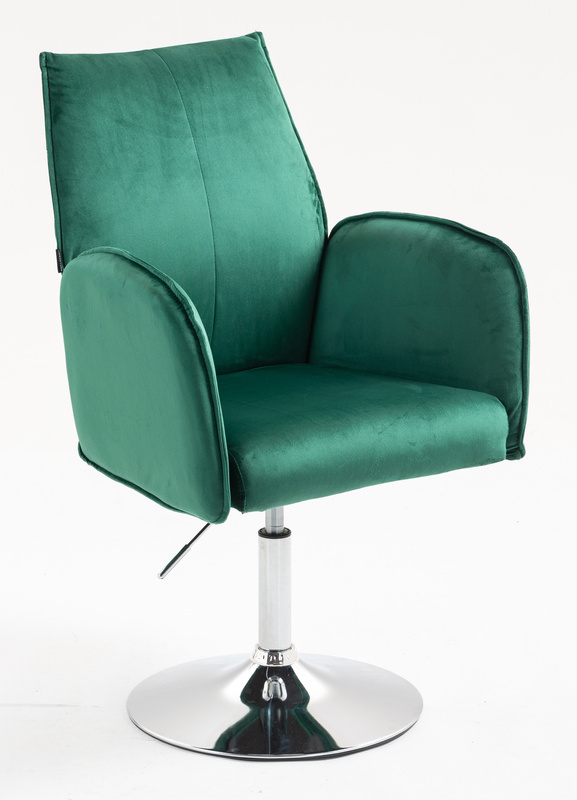 FOTEL HR280N BUTELKOWA ZIELEŃ WELUR CHROMOWANA PODSTAWA