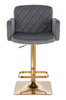 FOTEL HR802KW GRAFITOWY WELUR ZŁOTA PODSTAWA