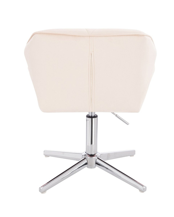FOTEL HR111CROSS KREMOWY WELUR CHROMOWANA PODSTAWA