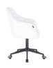 FOTEL HR830 BIAŁA SKÓRA CZARNY MAT KÓŁKA