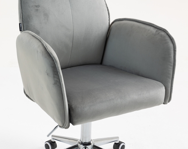 FOTEL HR280K STALOWY WELUR CHROMOWANA PODSTAWA