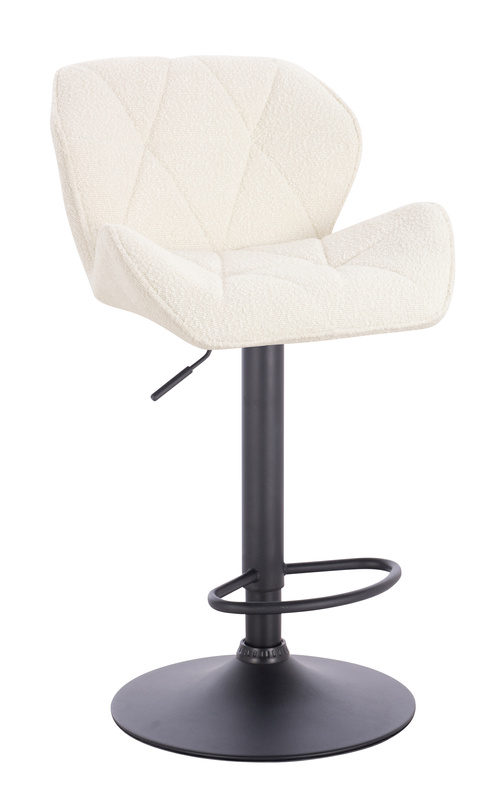 FOTEL HR111W KREMOWY BARANEK CZARNA PODSTAWA