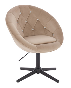 FOTEL HR8516CCROSS LATTE WELUR CZARNA PODSTAWA