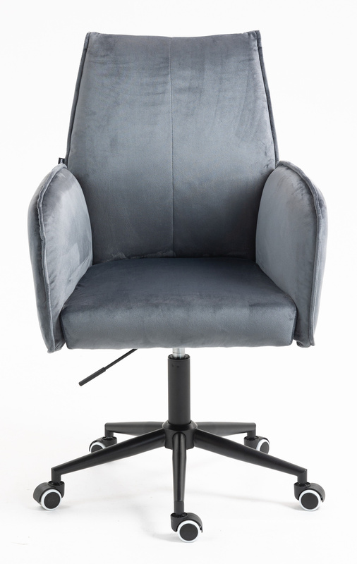 FOTEL HR280K GRAFITOWY WELUR CZARNA PODSTAWA