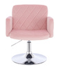 FOTEL HR802N PUDROWY RÓŻ WELUR CHROMOWANA PODSTAWA