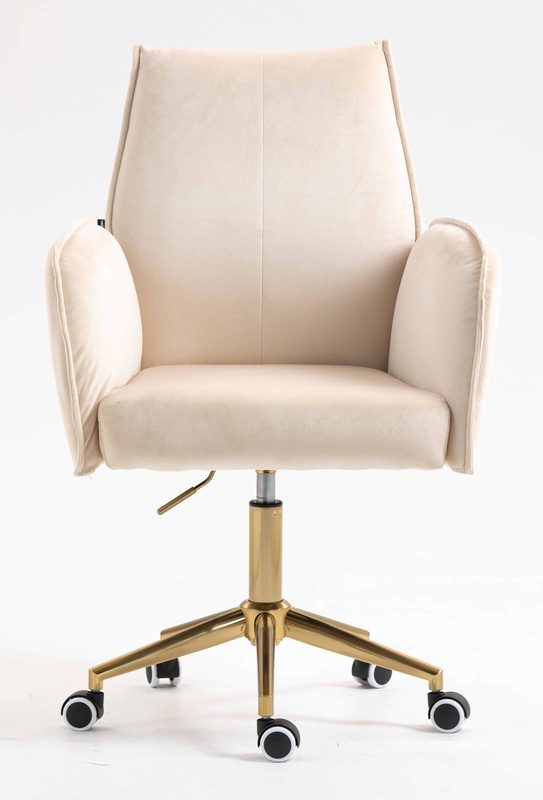 FOTEL HR280K KREMOWY WELUR ZŁOTA PODSTAWA