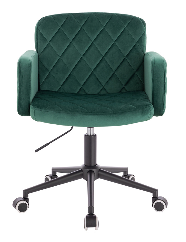 FOTEL HR802K BUTELKOW ZIELEŃ WELUR CZARNA PODSTAWA