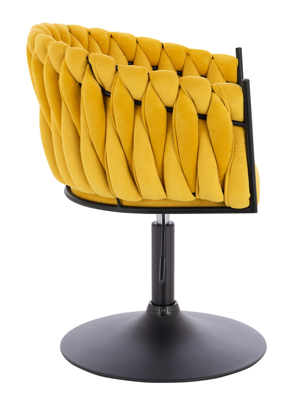 FOTEL HR750N ŻÓŁTY WELUR CZARNA PODSTAWA