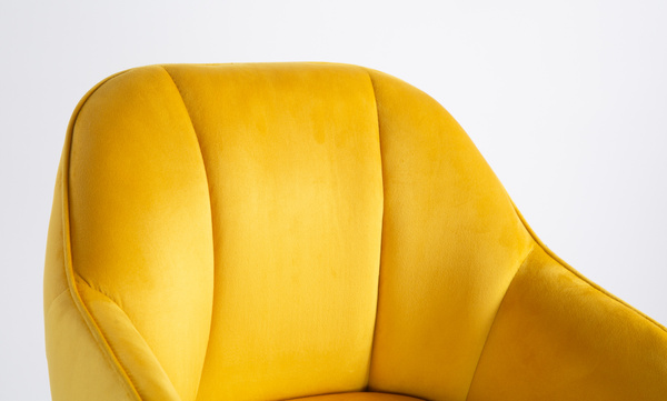 HOKER HR2055W ŻÓŁTY WELUR CHROMOWANA PODSTAWA