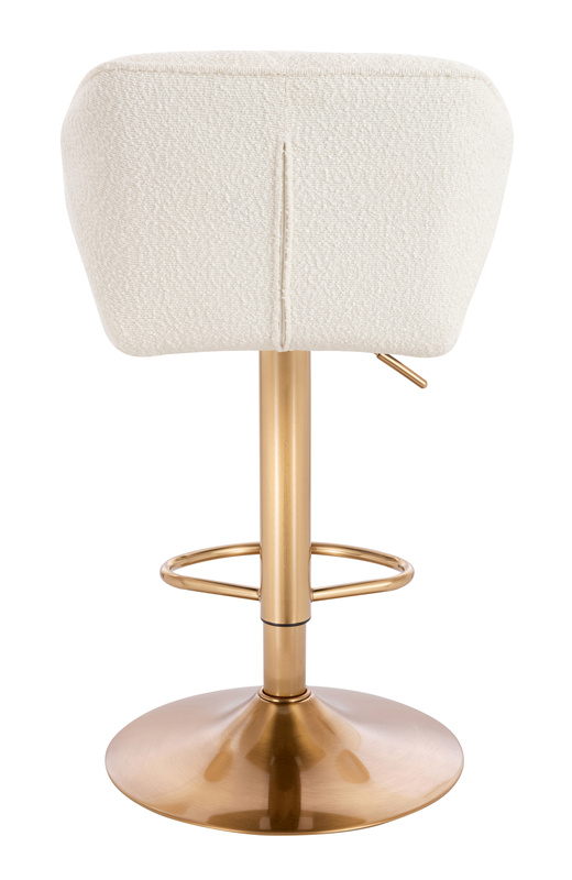 FOTEL HR111W KREMOWY BARANEK ZŁOTA PODSTAWA