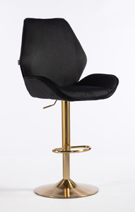FOTEL HR350W CZARNY WELUR ZŁOTA PODSTAWA