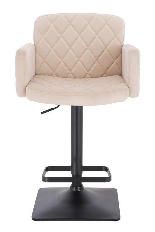 FOTEL HR802KW KREMOWY WELUR CZARNA PODSTAWA