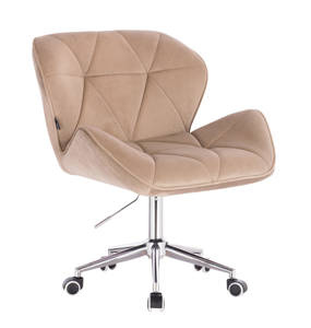 FOTEL HR111K LATTE WELUR CHROMOWANA PODSTAWA