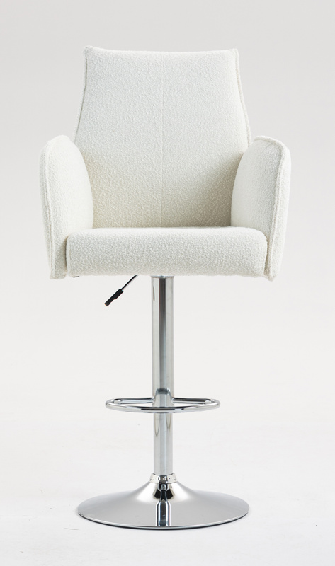 FOTEL HR280W KREMOWY BARANEK CHROMOWANA PODSTAWA