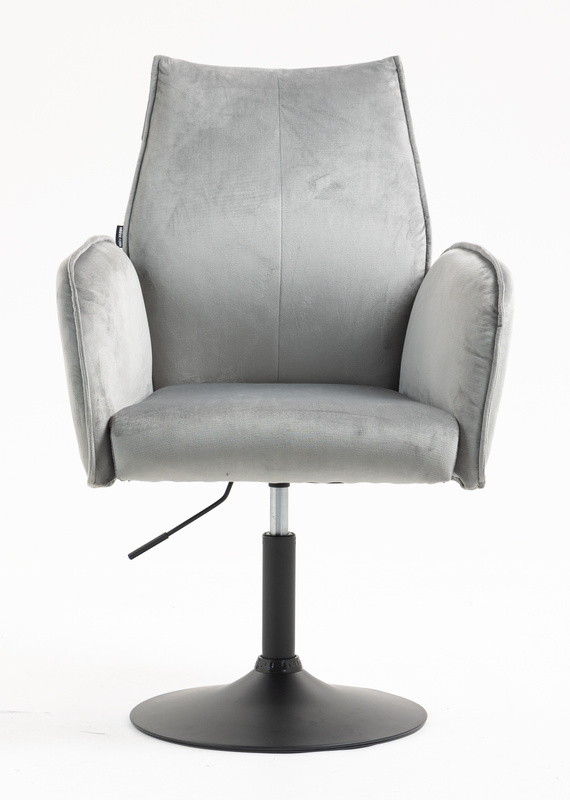 FOTEL HR280N STALOWY WELUR CZARNA PODSTAWA