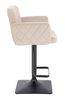 FOTEL HR802KW KREMOWY WELUR CZARNA PODSTAWA