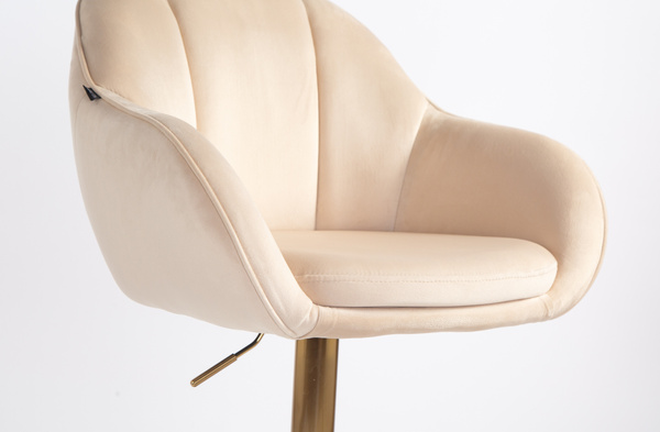 HOKER HR2055KW KREMOWY WELUR ZŁOTA PODSTAWA