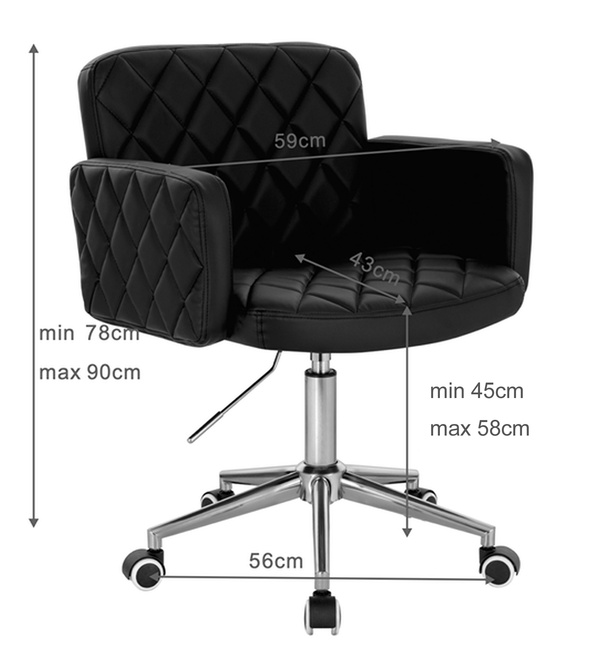 FOTEL HC802N BIAŁY CHROMOWANA PODSTAWA