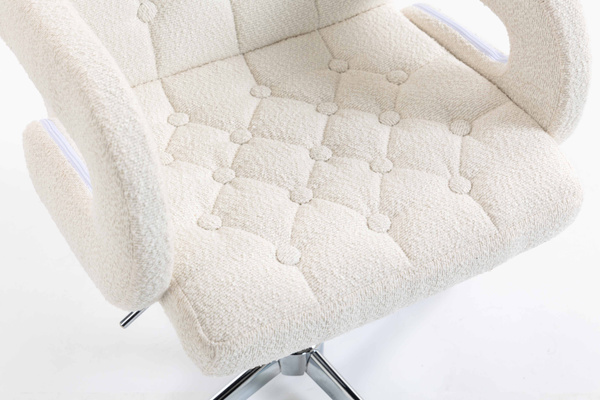 FOTEL HR8404CROSS KREMOWY BARANEK CHROMOWANA PODSTAWA