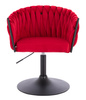 FOTEL HR750N CZERWONY WELUR CZARNA PODSTAWA