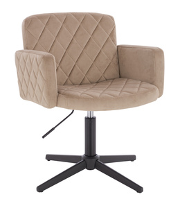 FOTEL HR802CROSS LATTE WELUR CZARNA PODSTAWA