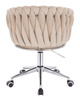 FOTEL HR750K KREMOWY WELUR CHROMOWANA PODSTAWA