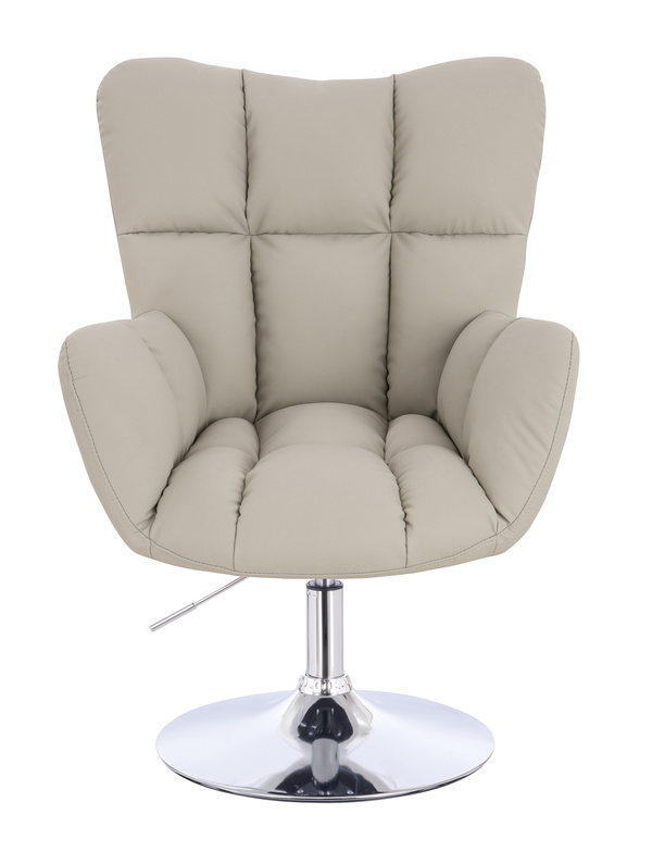 HOKER HR650N ECRU EKOSKÓRA PREMIUM SOFT CHROMOWANA PODSTAWA