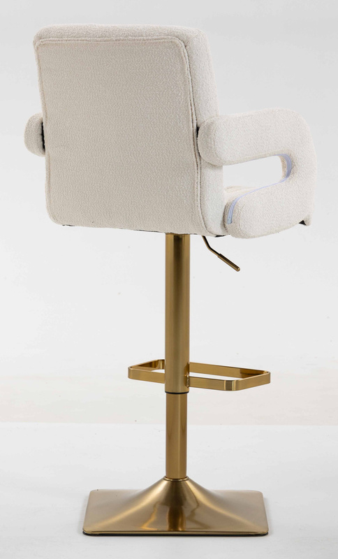 FOTEL HR8404KW KREMOWY BARANEK ZŁOTA PODSTAWA